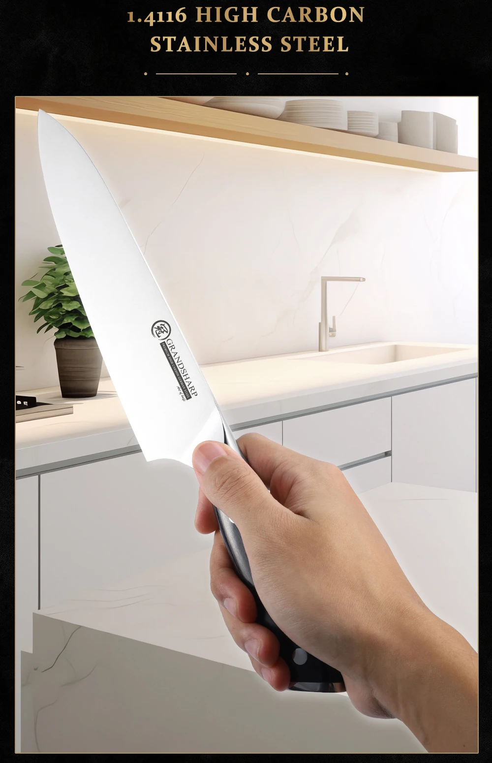 Chef Knife 1.4116 German High Carbon Stainless Steel Professional Kitchen Knives High Hardness Cutting Cooking Tools Dining - Image 10