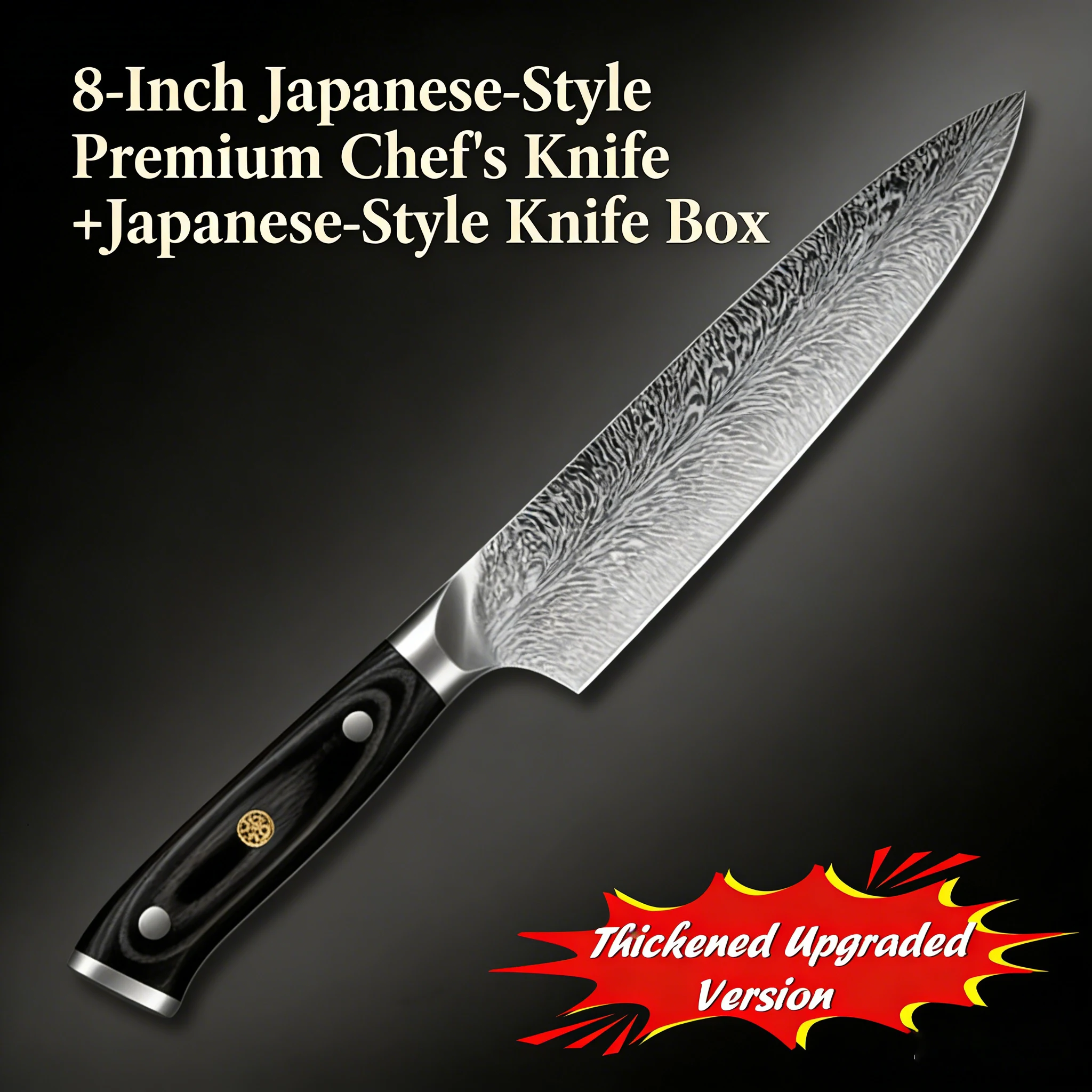 Chef's Knife:8-Inch High-Carbon Stainless Steel Kitchen Knife with Ergonomic Handle with Gift Box.Ideal for Home and Restaurant - Image 7