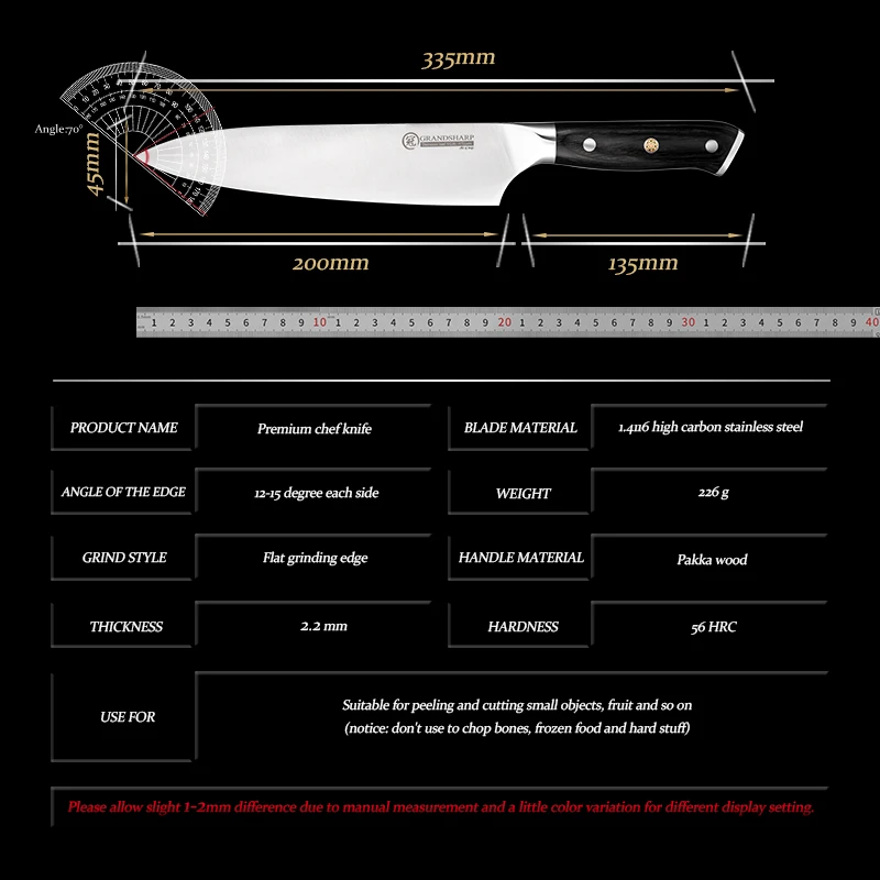 Chef Knife 1.4116 German High Carbon Stainless Steel Professional Kitchen Knives High Hardness Cutting Cooking Tools Dining - Image 6