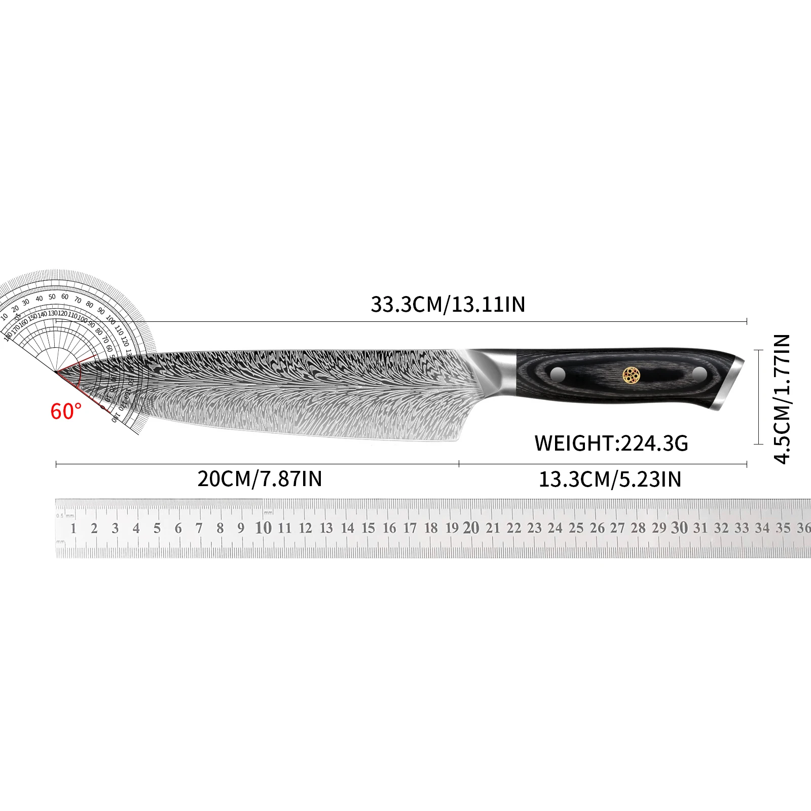 Chef's Knife:8-Inch High-Carbon Stainless Steel Kitchen Knife with Ergonomic Handle with Gift Box.Ideal for Home and Restaurant - Image 6