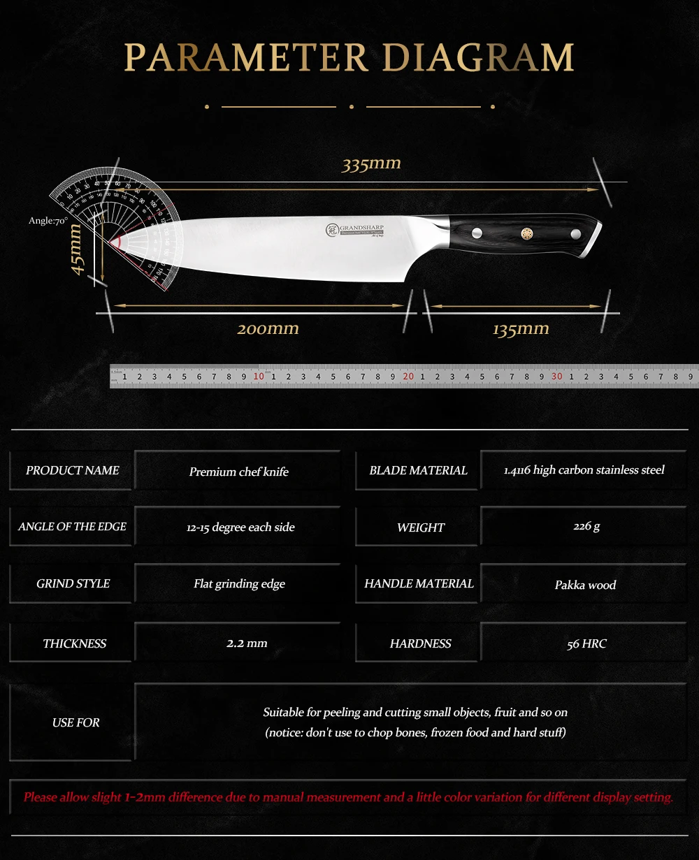 Chef Knife 1.4116 German High Carbon Stainless Steel Professional Kitchen Knives High Hardness Cutting Cooking Tools Dining - Image 8