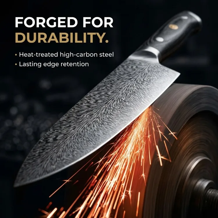 Chef's Knife:8-Inch High-Carbon Stainless Steel Kitchen Knife with Ergonomic Handle with Gift Box.Ideal for Home and Restaurant - Image 13
